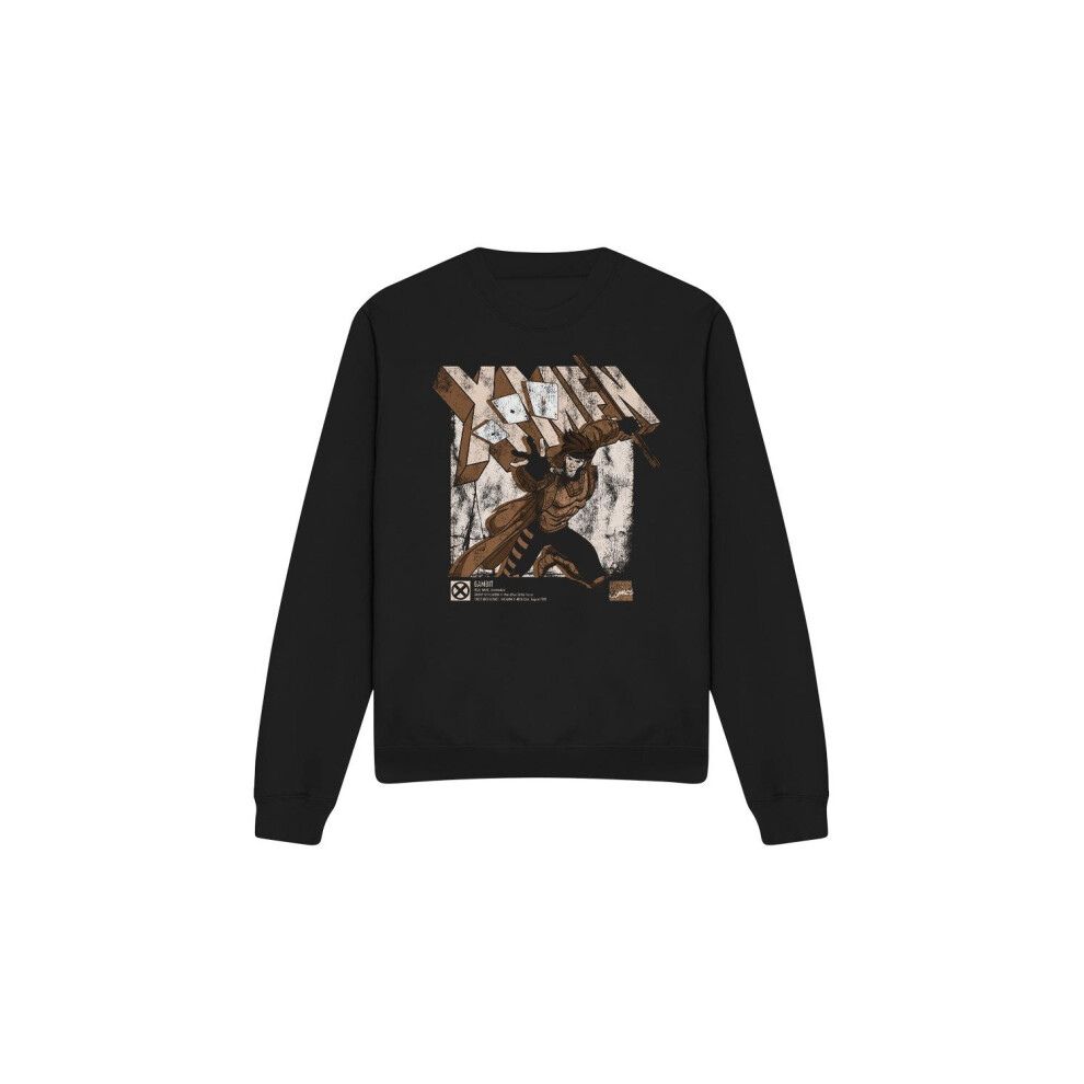 Marvel (L, Black) Unisex Adult X-Men Gambit Infographic Sweatshirt