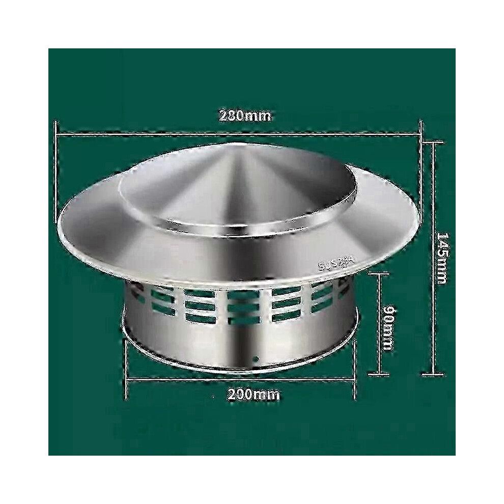 Stainless Steel Chimney Rain Cap 200Mm 304 Stainless Steel Rain Snow Wind And Bird Nest Proof 6901508033412