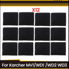 12 Filtres en Mousse Secs et Humides pour Aspirateurs pour NT Series MV1/WD1/WD2 WD3, Pièces Détachées 2.683-016.0