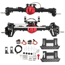 Front Rear Axle Upgrade Set with Exquisite Workmanship Featuring CNC Precision Machined Components and Anodized Coating for SCX10II RC Crawlers