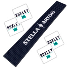 Roxley Stella Artois Rubber Bar Runner | Lager beer | Man Cave | Made In UK Also Comes With 4 Beer Mats