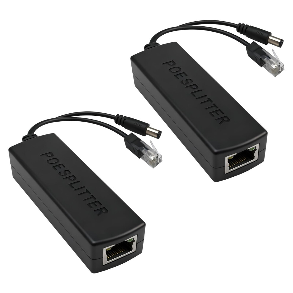 2Pack Poe Splitter 48V To 12V 2A Converter With 5.5X2.1mm Dc Plug For Cctv And Ip Cameras 9771547227960