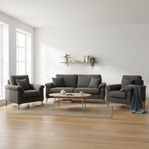 Grey Sofa Set 1 Two Seater Sofa and 2 Single sofas 1