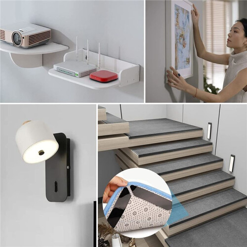 40 PCS Hook and Loop Tape Sticky Back,1.2 In.X 4 In. Double-Sided Command Adhesive Strip Heavy Duty 2