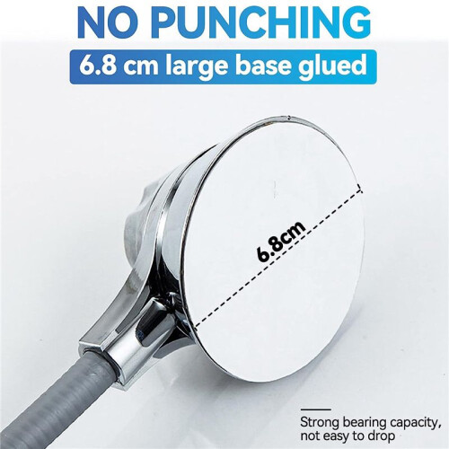 Support de Douche, Support de Douche RéGlable à 360 Support de Pommeau de Douche en Pâte Solide Sans PerçAge Support de Douche Noir 2