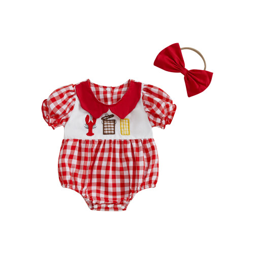 (0-3 Months, Red) Completo estivo per 2 pezzi.