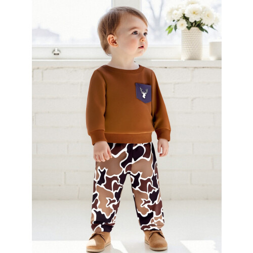 (18-24 Months, Dark Khaki) Φθινοπωρινή μπλούζα με για νήπια 2