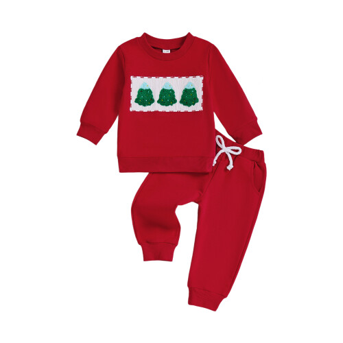 (12-18 Months, Red) Vánoční oblečení pro elastickým pasem