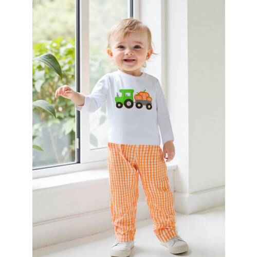(6-12 Months, Orange) Παιδικά σετ παντελονιών καρό παντελόνι 2