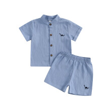 (9-12 Months, Blue) Conjunto de verão duas peças.