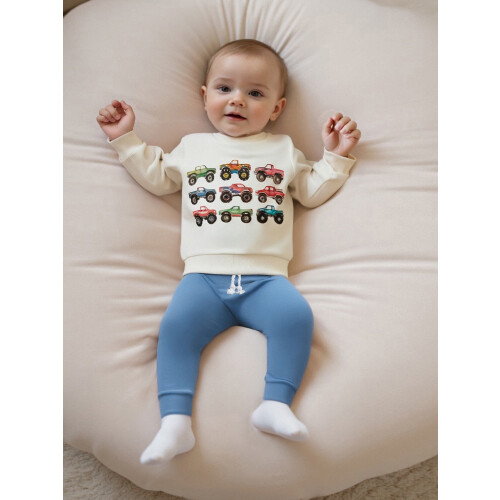 (6-12 Months, Beige) Φθινοπωρινά ρούχα για παντελόνια φορτηγού. 2