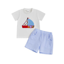 (18-24 Months, White) Peuter/babyjongen set met shortje, T-shirt met korte mouwen en elastische tailleband. Perfect voor twee personen.