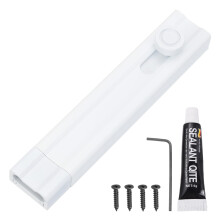 Sliding Door Lock Heavy Duty Aluminum Alloy 6 Inch White Barn Door Latch with Luminous Design