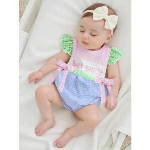 (12-18 Months, Multi-Color 2) Βρεφικό καλοκαιρινό ολόσωμο καρό σχέδιο. 2