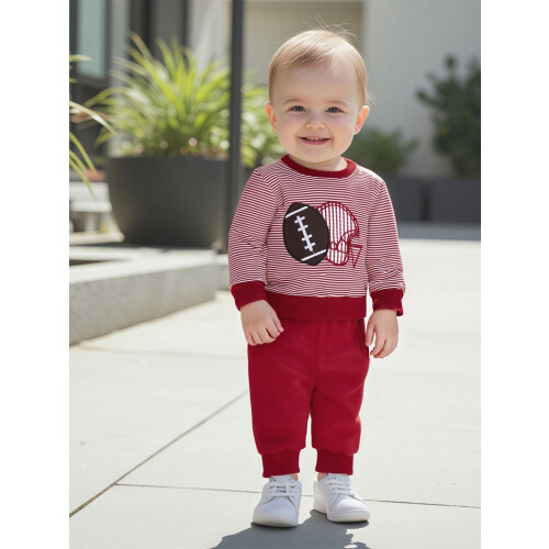 (18-24 Months, Red) Φθινοπωρινά ρούχα για πουλόβερ, παντελόνι 2