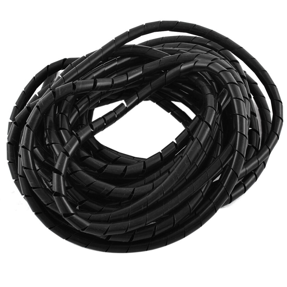 8Mm Spiral Cable Management Sleeve Black Polyethylene Wire Organizer Wrap For Clutter Reduction 9169991251448