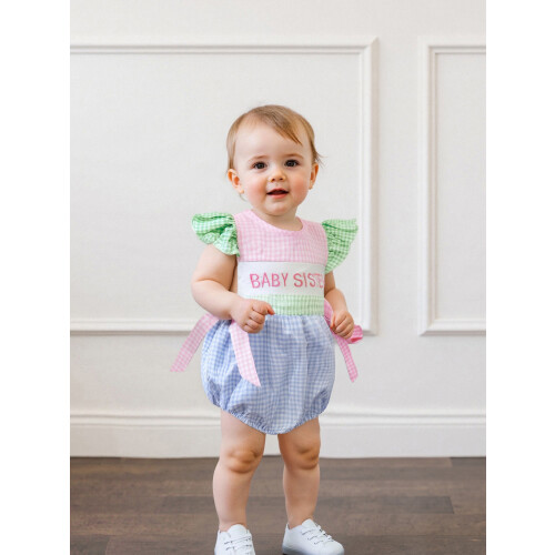 (3-6 Months, Multi-Color 2) Βρεφικό καλοκαιρινό ολόσωμο καρό σχέδιο. 2