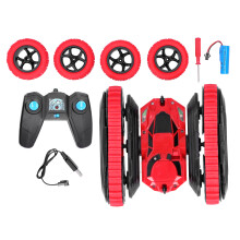 Carro de acrobacias RC à prova de choque com controle remoto de 2,4 GHz e função de rotação de 360, brinquedo RC durável com tração nas