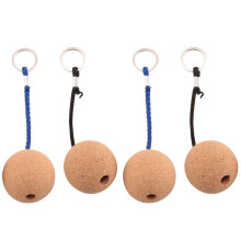 Llaveros de Bola de Corcho Flotante de 4 Piezas, Accesorios de Deportes AcuáTicos con Flotador de 50 Mm para Navegar Nadar Bucear Pescar Velero