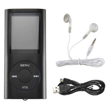 MP3-Player mit 64GB erweiterbarem Speicher Schwarz 40 Stunden Akkuladung 1,8 Zoll Display