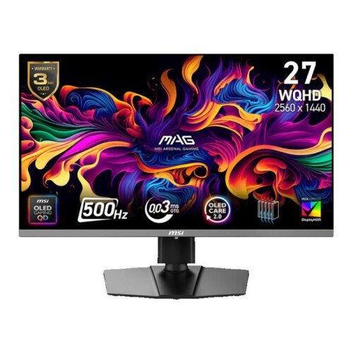 MSI Monitor - MSI - MAG 272QP QD-OLED - 27 polegadas - QD-OLED - 2560x1440 - 500 Hz