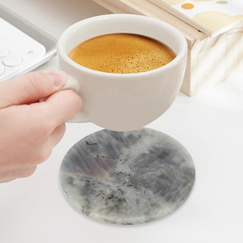 Dessous de verre en quartz gris cristal isolant 2
