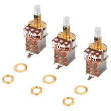 3Pcs A500K Potentiometer Push Pull Guitar Control Pot Electric Guitar Tone Volume Parts Gold