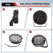 7 Inch 300W Offroad LED Work Light Bar White+Amber, Round Spotlight Car Work Lamp for Truck 4WD 4X4 ATV UTV SUV