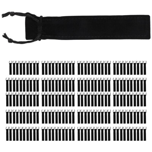 200 Stück Schwarzer Samt Stift Beutel Hülsen Halter Einzelner Stift Beutel Tasche Bleistift Beutel