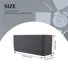 for Desk Box 400 Card Desk Box Card Storage Box Deck Box PU Leather Deck Box for Trading Card Games (Black+Red)