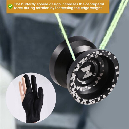 Unresponsive LIGHT CHASER X3 Competitive Yo-Yo,Alloy Yoyo for Beginners,and Practise Tricks with Glove and Strings 2