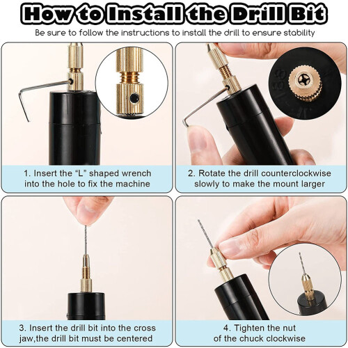 Electric Resin Drill Set,Including Eye Screws,Twist Drill Bits Tools,Electric  Drill for DIY Keychains Crafts Making 2