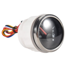 52Mm Kraftstoffstandsanzeige 0-190Ohm Umschaltbarer 240-33Ohm HeizöLstandsmesser Wasserdichte Boot Autoanzeigen mit Alarm Schwarz
