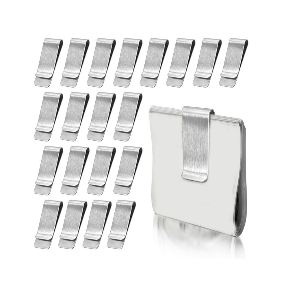 20Pack Stainless Steel Money Clip Slim Cash Clip,Card Holder Metal Money Clips Minimalist Pocket Cash Wallet Silver 4761042784995