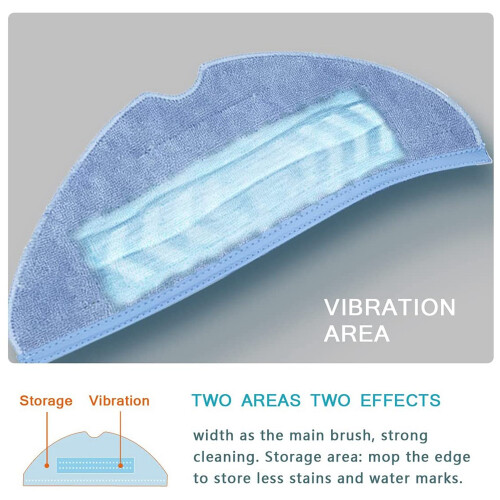 4Pcs Vacuum Mop Replacement Pads for  T7 T7  S7 Reusable Floor Expert Wet Replacement Microfiber Soft Pad 2