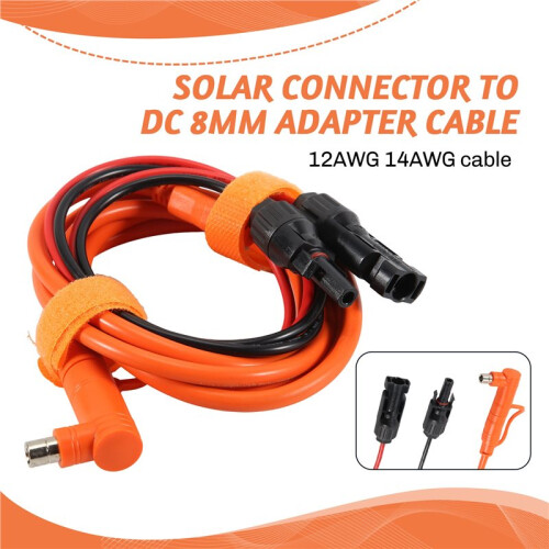 Cable Adaptador de Panel Solar A CC de 8 mm (2 M), Conector Solar A Conector Macho DC7909/8020, Cable de Cobre Estañado. 1