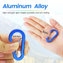 10pcs Carabiner Clip Aluminum Light Weight D-Shape Spring for Keychain Climbing Fishing Hiking Outdoor,Multicolour