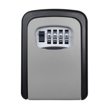 (Grey)Wall Mounted Key Safe Box Construction Site Home No Drill Storage Door Peephole