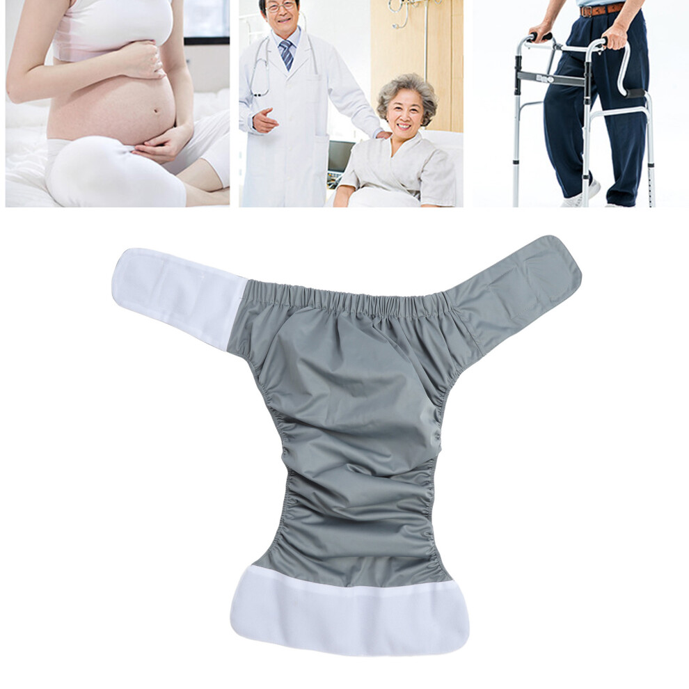 Gray Adult Reusable Cloth Diaper Breathable Waterproof For Elderly & Disabled