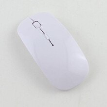 (white,One size)24g Ultra Thin Usb Optical Wireless Mouse Cordless Computer Laptop Mouse Desktop
