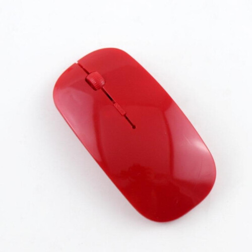 (red,One size)24g Ultra Thin Usb Optical Wireless Mouse Cordless Computer Laptop Mouse Desktop