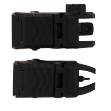 mirino frontale e posteriore in nylon pieghevole per M4, modello Battle, colore nero, dimensioni 6.8x2.8x2.5cm