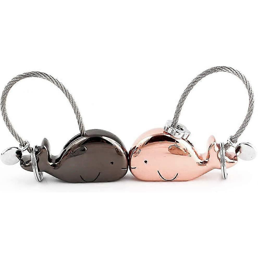 Konhill (As Show, One Size) Lover Keychains 1 Pair Of Whale Shape Lovers Charms With Magnetic Mouth,Gift Gift
