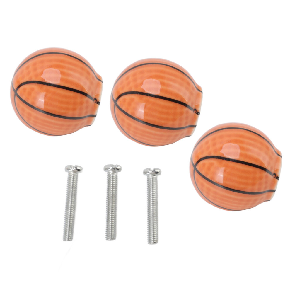 3-Set Basketball Cabinet Knobs, Ceramic & Zinc Alloy, 3.5Cm 7901373478751