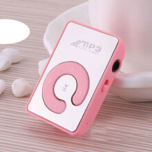 (Pink) Clip Usb Mirror Digital Mp3 Music Media Player Support 18gb Sd Tf Card New Gift