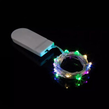 (Colorful, 2m) Wire Copper Led String Lights With Button Battery For Decor Garden Outdoor