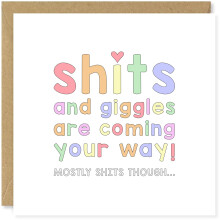 Beau Willows Shits & Giggles Baby Card, Baby Shower Card, Card for New Mum, Card for New Baby, Mummy To Be Arrival Card, Pregnancy Card
