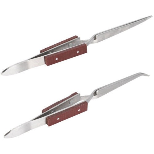 2Pcs Lock Tweezer Fixed Jewelry Soldering Pointed