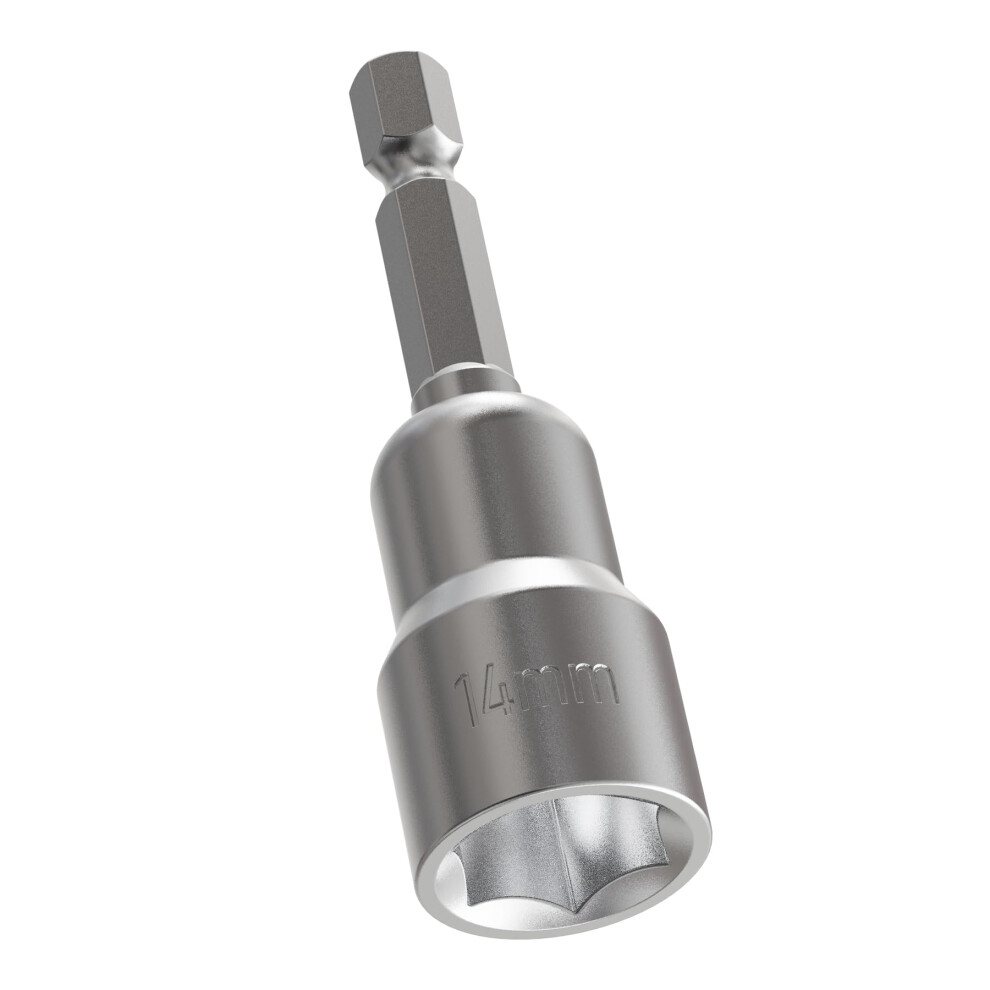 14Mm Magnetic Nut Driver Bit 1/4 Inch Hex Shank Impact Nut Setter 65Mm Crv For Drill 9169991252834