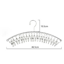 Windfester Kleiderbügel mit Clips für Mehrzweck-Wäsche, korrosionsbeständiger Wäscheständer mit 8 Clips, Wäscheständer aus Edelstahl für